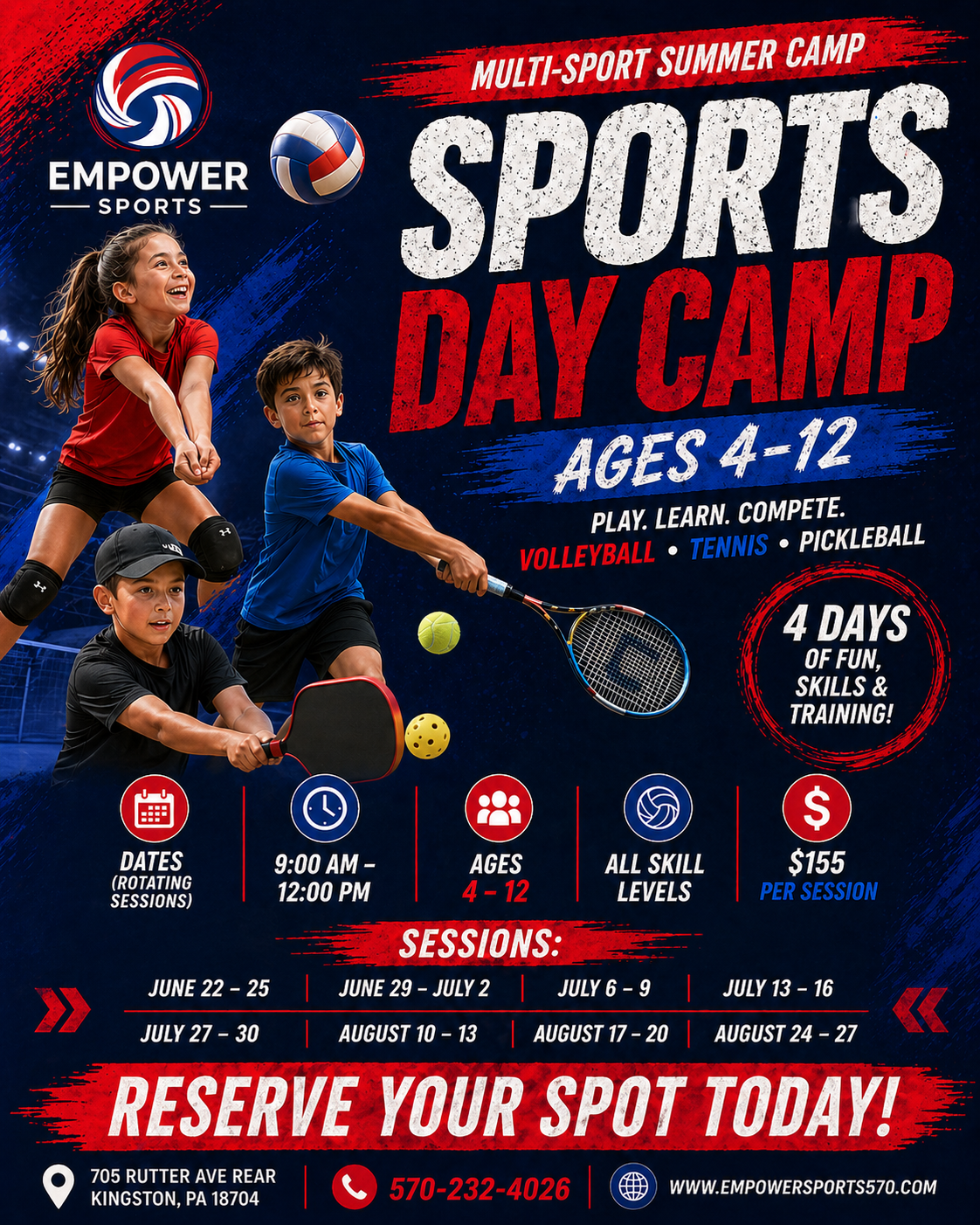 flyer for all sports summer camp