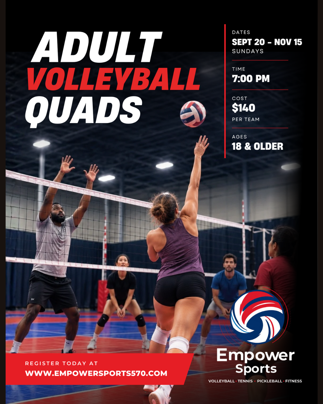 adult quads league flyer