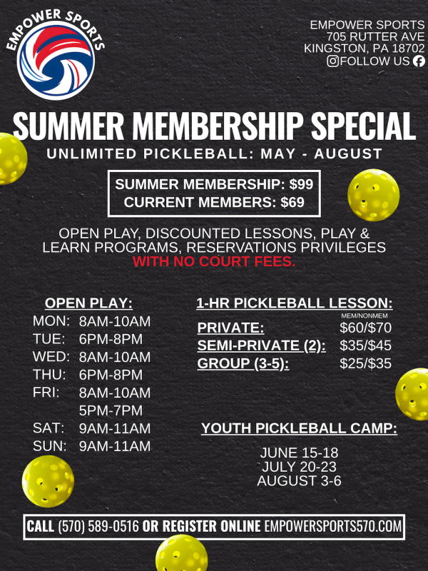 Pickleball membership flyer